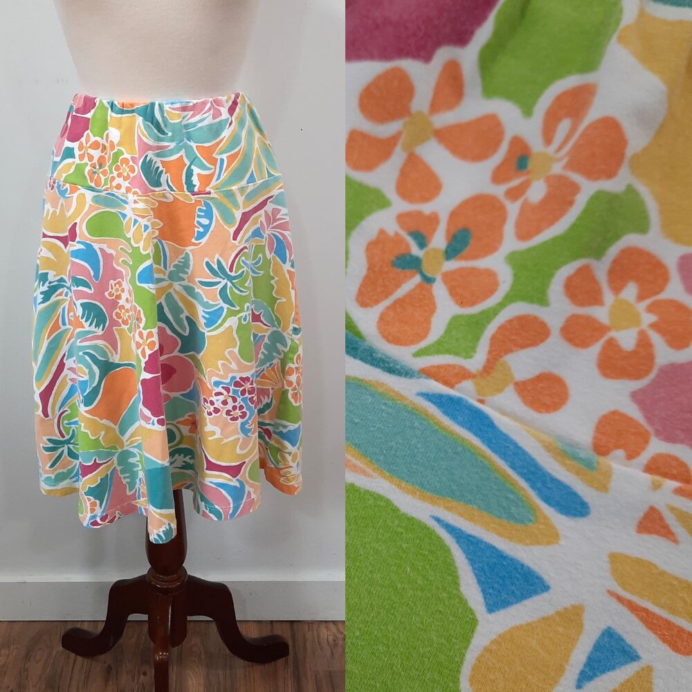 Floral A-Line Vintage Skirt - Multicolor
